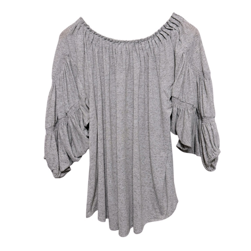 Sundance Peasant Top‎ Blouse Sz M Gray Sweet Serenade Neutral Linen Blend - Picture 3 of 7